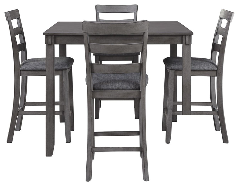 Bridson - Gray - Square Counter TBL Set (Set of 5) - JaxCo Furniture