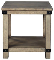 Aldwin - Gray - Rectangular End Table - Crossbuck Styling - JaxCo Furniture