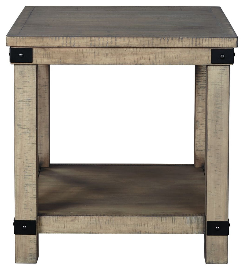 Aldwin - Gray - Rectangular End Table - Crossbuck Styling - JaxCo Furniture