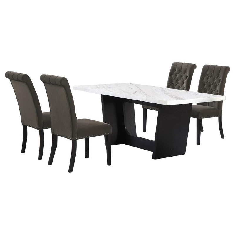 Sherry - Rectangular Marble Top Dining Table Set - JaxCo Furniture