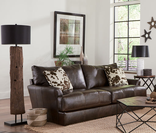 Pavia - Top Grain Italian Leather Sofa With Cuddler Cushions - Cocoa - JaxCo Furniture