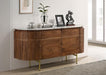 Ortega - 4 Door Marble Top Sideboard Buffet Cabinet - Natural - JaxCo Furniture