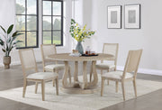 Trofello - 5 Piece Round Dining Table Set - White Washed - JaxCo Furniture
