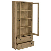 Hawthorne - 4-Shelf Glass Door Tall Cabinet With Drawers - JaxCo Furniture