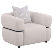 Jeanette - Fabric Upholstered Round Arm Accent Chair - Beige - JaxCo Furniture
