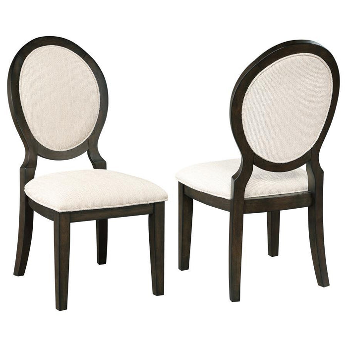 Twyla - Oval Back Dining Side Chair (Set of 2) - Dark Cocoa - JaxCo Furniture