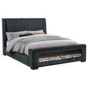 Preston - Upholstered Audio Flame Visualizer Bed - JaxCo Furniture