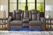 Fyne-dyme - Power Reclining Loveseat With Console/Adj Hdrst - JaxCo Furniture