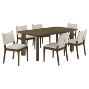 Ottowa - 7 Piece Rectangular Wood Dining Room Table Set - Brown - JaxCo Furniture
