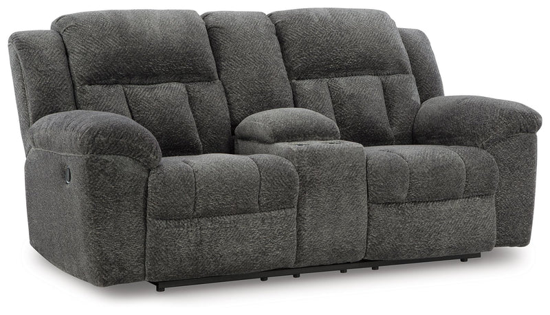 Frohn - Dbl Reclining Loveseat With Console - JaxCo Furniture