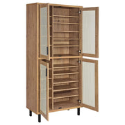 Teller - 4-Door Tall Shoe Storage Cabinet - Natural Oak - JaxCo Furniture