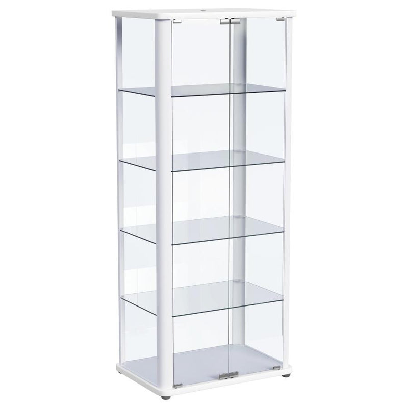 Aero - 5-Shelf Display Curio Cabinet With Led Lighting - JaxCo Furniture
