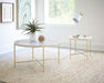 Ellison - Round Marble Top Coffee Table - White And Gold - JaxCo Furniture