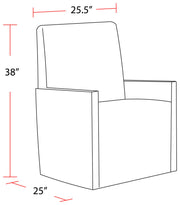 Pure Modern Dining - Upholstered Caster Chair - Himalaya Granite - JaxCo Furniture