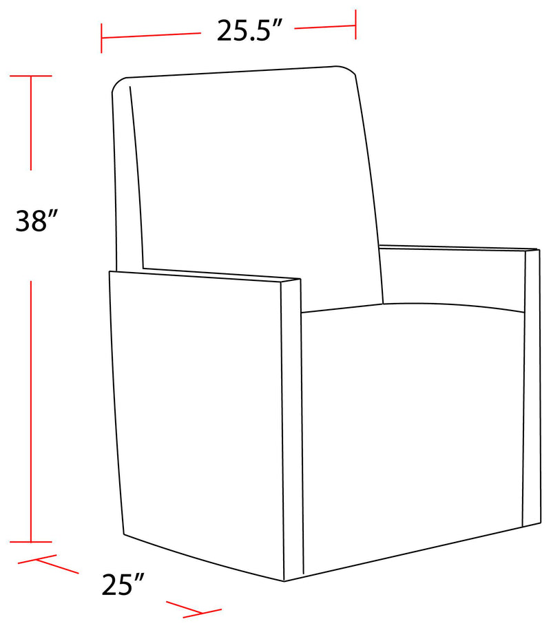 Pure Modern Dining - Upholstered Caster Chair - Himalaya Granite - JaxCo Furniture