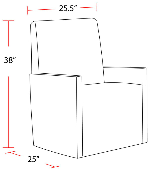 Pure Modern Dining - Upholstered Caster Chair - Himalaya Granite - JaxCo Furniture