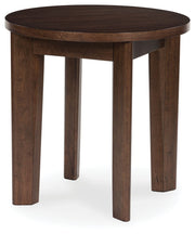 Korestone 2 - Dark Brown - Round End Table - JaxCo Furniture