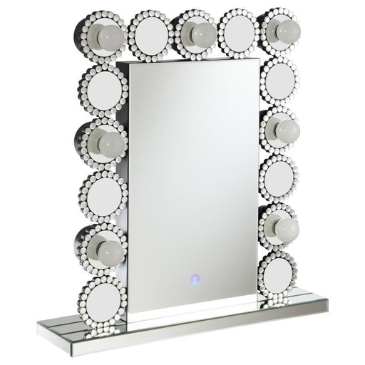 Aghes - Vanity Mirror With Lighting - Silver - JaxCo Furniture