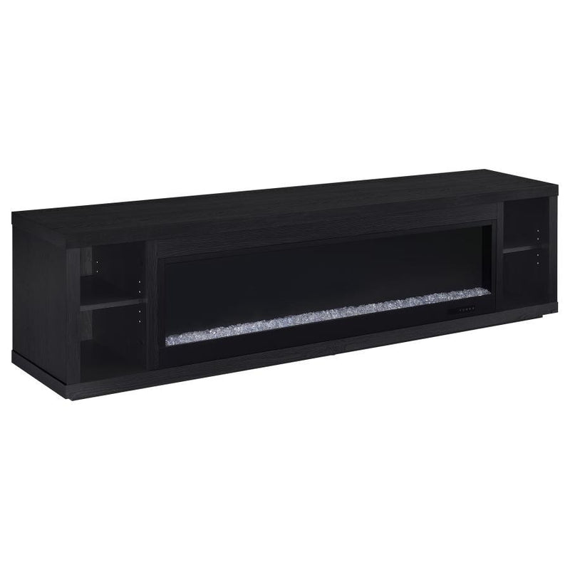 Deiter - 79" TV Stand Fireplace Media Console - Black - JaxCo Furniture