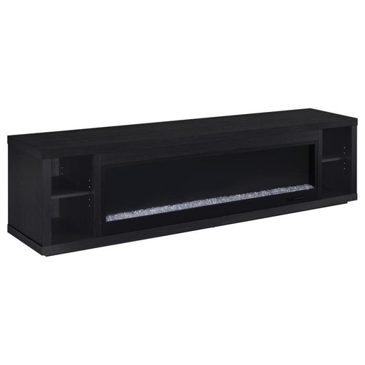 Deiter - 79" TV Stand Fireplace Media Console - Black - JaxCo Furniture