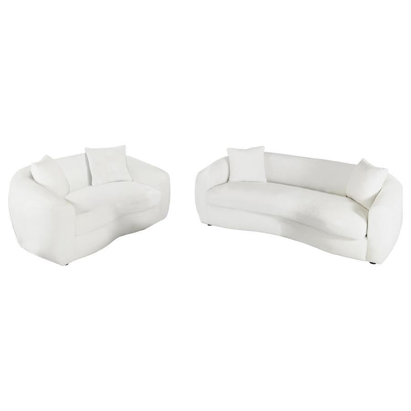 Isabella - Faux Sheepskin Upholstered Sofa Set - JaxCo Furniture