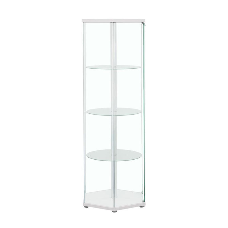 Zahavah - 4-Shelf Hexagonal Clear Glass Curio Cabinet - JaxCo Furniture