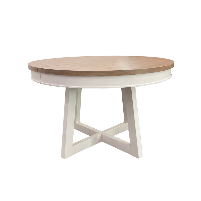 Americana Modern Dining - Round Extendable Dining Table - Cotton - JaxCo Furniture