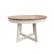 Americana Modern Dining - Round Extendable Dining Table And 4 Upholstered Chairs - Cotton - JaxCo Furniture