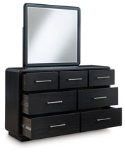 Rowanbeck - Black - Dresser And Mirror - JaxCo Furniture