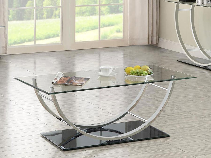 Danville - Rectangular U-Shaped Glass Top Table - JaxCo Furniture