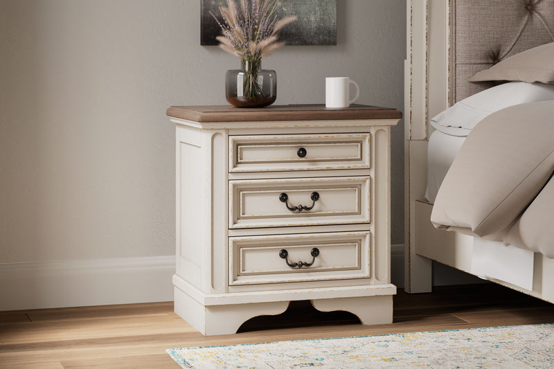 Realyn - White / Brown / Beige - Three Drawer Night Stand - JaxCo Furniture