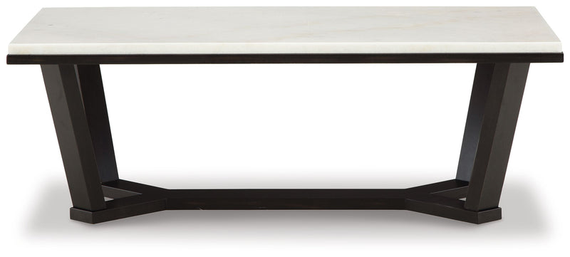 Fostead - White / Espresso - Rectangular Cocktail Table - JaxCo Furniture