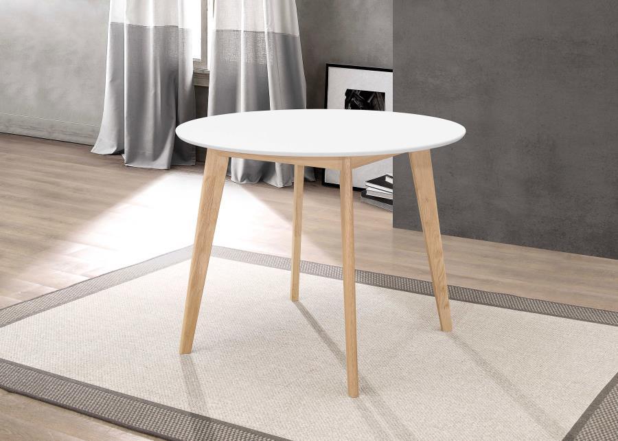 Breckenridge - Round Dining Table - Matte White - JaxCo Furniture