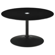 Ganso - Round Metal Coffee Table With Tempered Glass Top - JaxCo Furniture