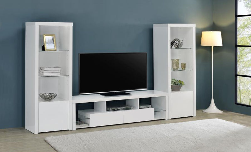 Jude - 3 Piece TV Entertainment Center - White High Gloss - JaxCo Furniture