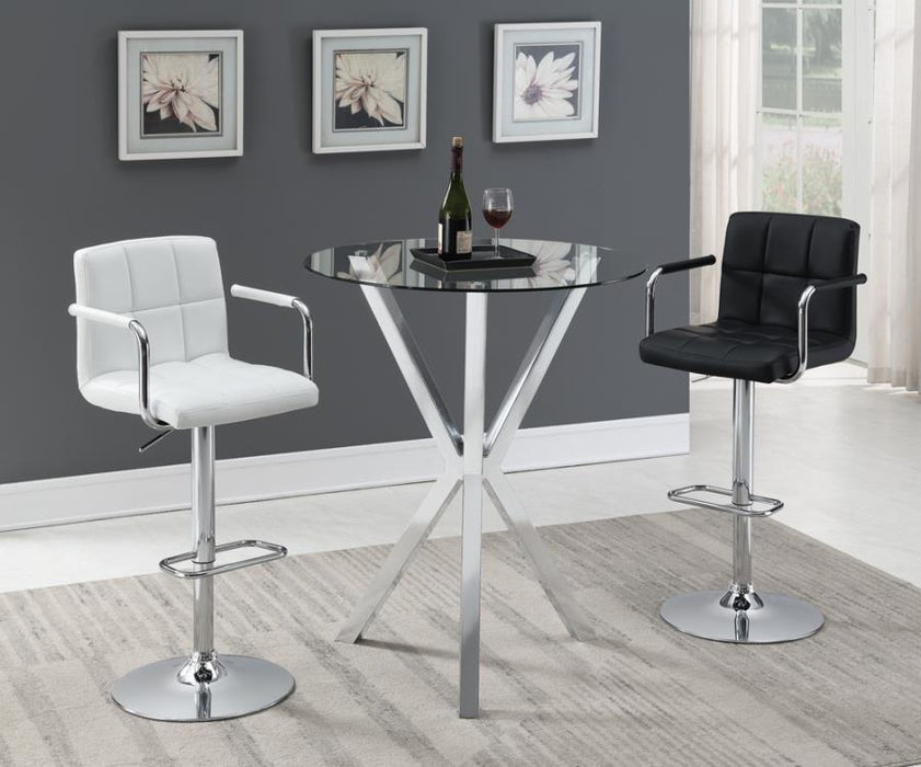 Denali - Round Glass Top Bistro Bar Table - Chrome - JaxCo Furniture