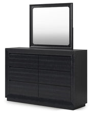 Londer - Black - Dresser And Mirror - JaxCo Furniture