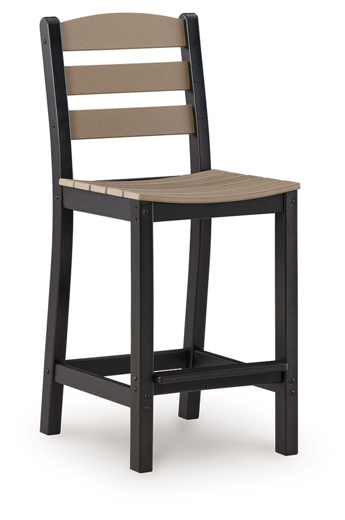 Shoreline Beach - Outdoor Counter Table And 2 Barstools (Set of 3) - Black / Beige - JaxCo Furniture