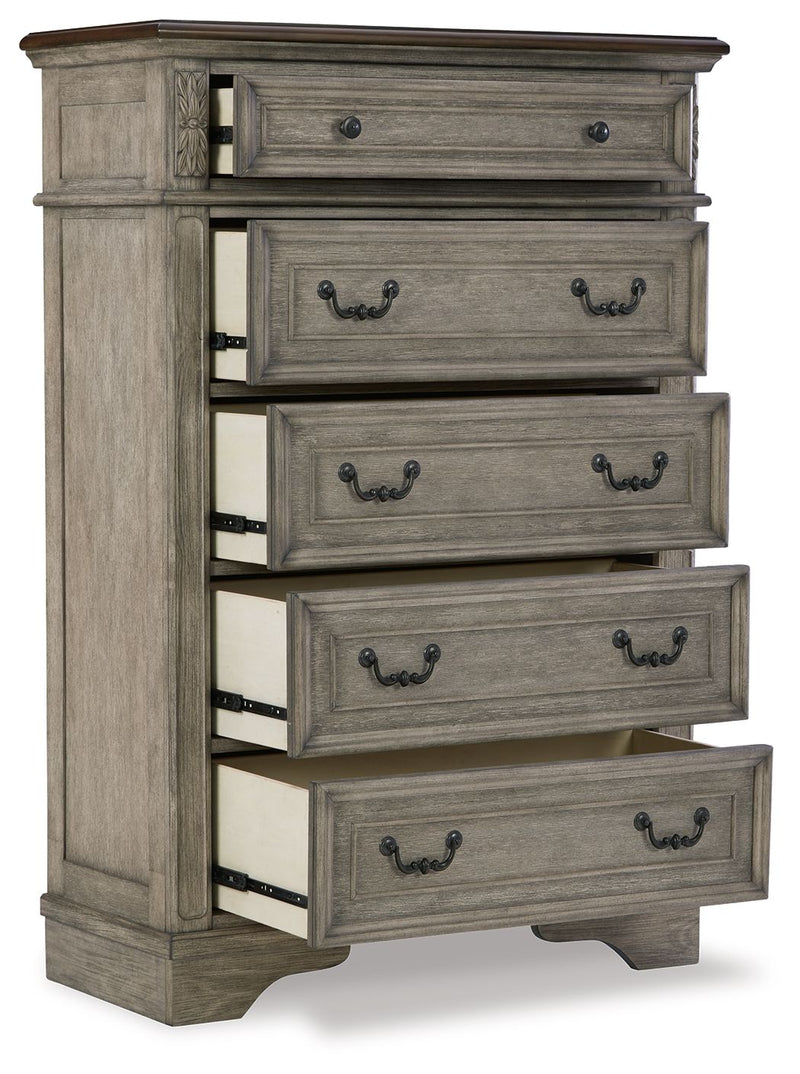 Lodenbay - Antique Gray - Five Drawer Chest - JaxCo Furniture