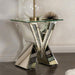 Taffeta - Glass Top Mirrored Acrylic End Table - Silver - JaxCo Furniture