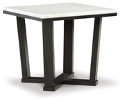Fostead - White / Espresso - Square End Table - JaxCo Furniture