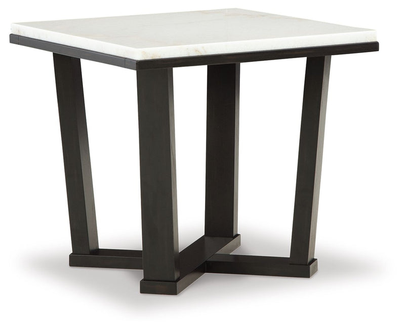 Fostead - White / Espresso - Square End Table - JaxCo Furniture