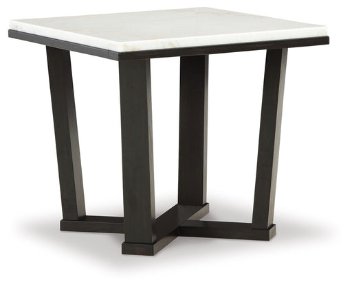 Fostead - White / Espresso - Square End Table - JaxCo Furniture