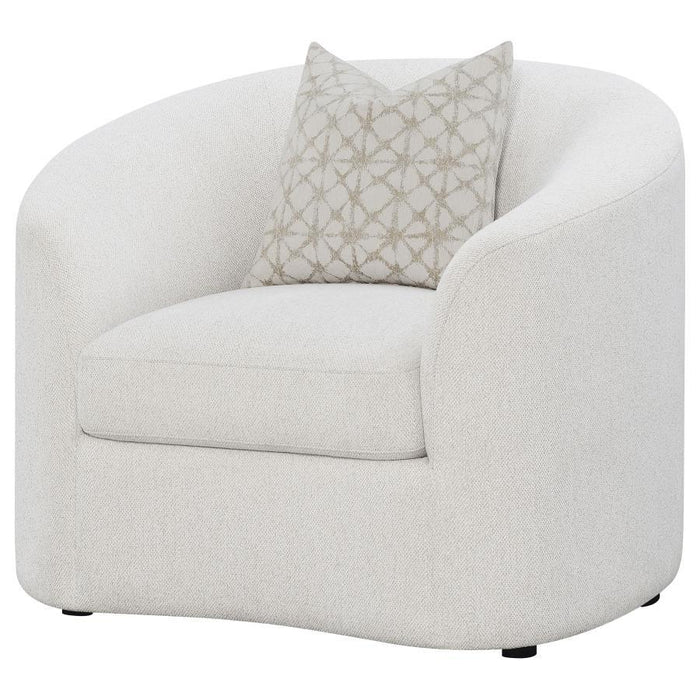 Rainn - Boucle Upholstered Sloped Arm Accent Chair - Latte - JaxCo Furniture