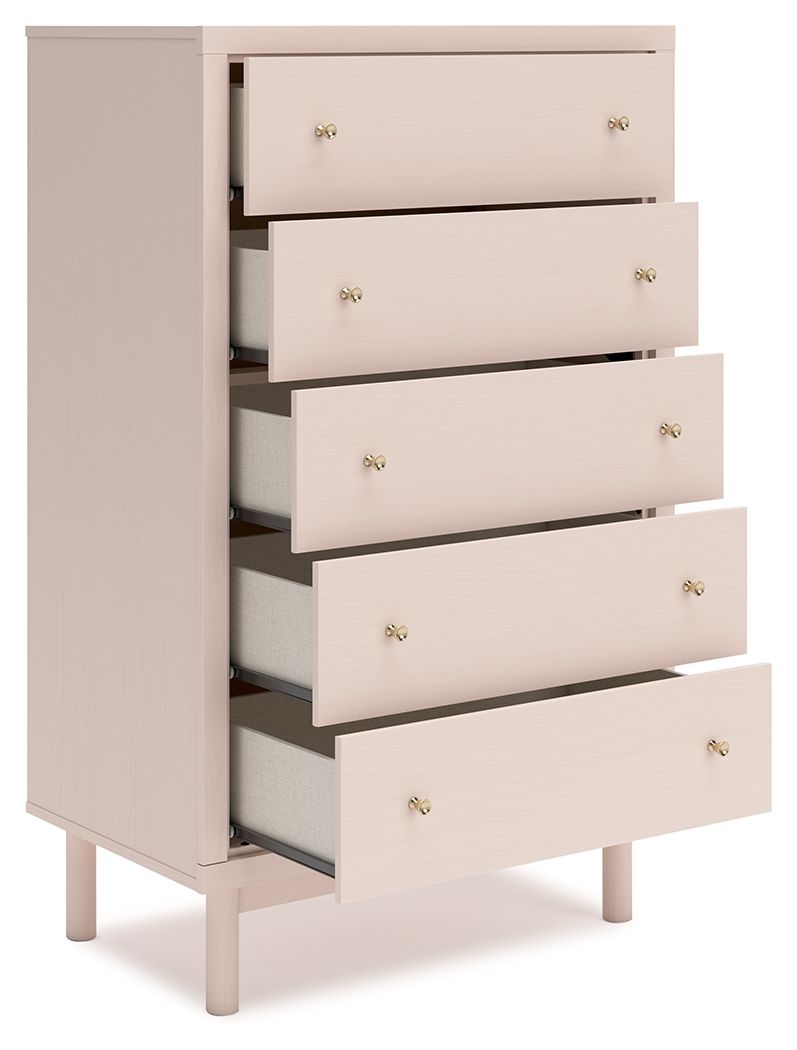 Wistenpine - Blush - Five Drawer Chest - JaxCo Furniture