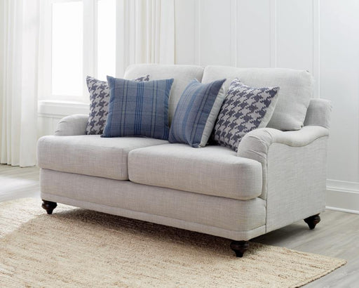 Glenn - Upholstered English Arm Loveseat - Light Gray And Blue - JaxCo Furniture