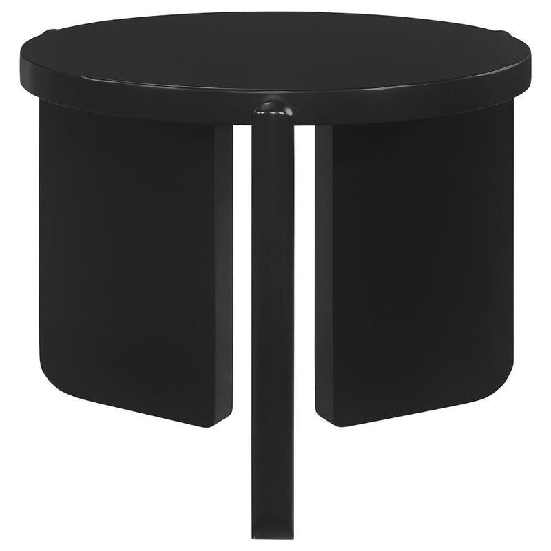 Cordova - Round Solid Wood End Table - Black - JaxCo Furniture