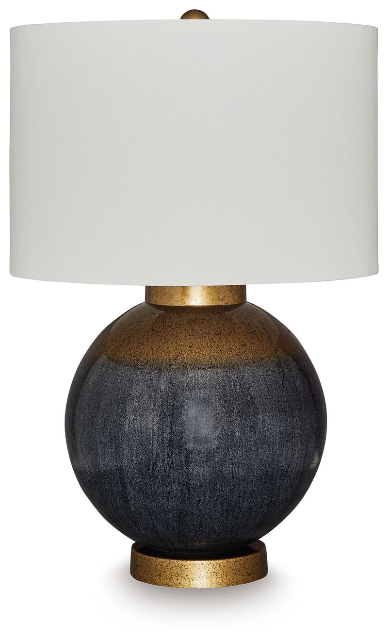 Adara - Blue / Gold Finish - Metal Table Lamp - JaxCo Furniture