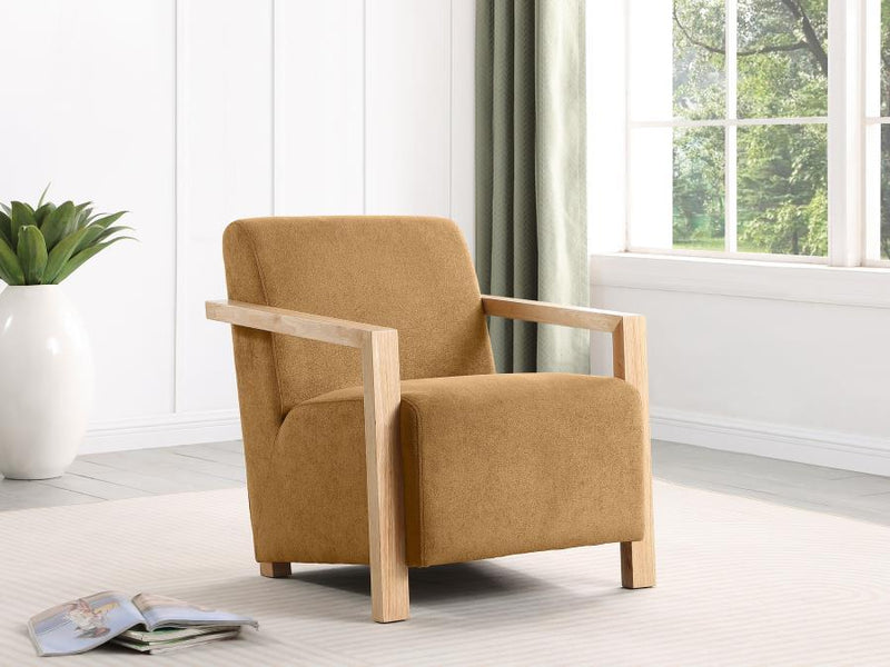 Diego - Upholstered Accent Arm Chair With Wood Arms - JaxCo Furniture