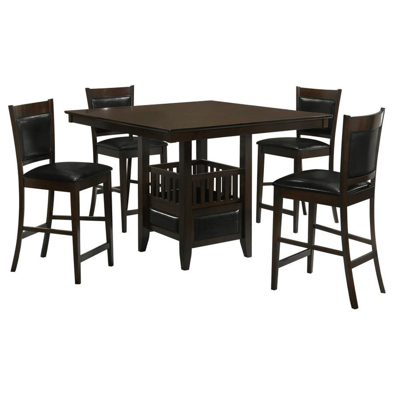 Jaden - 5 Piece Square Counter Height Dining Set - Espresso - JaxCo Furniture